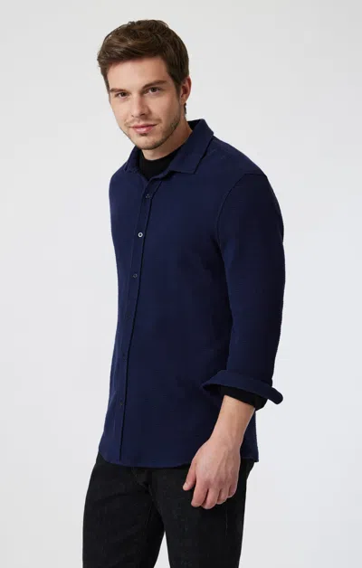 Mavi Button-up Long Sleeve Shirt In Maritime Blue In Dark Blue