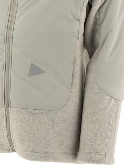 And Wander Versatile Grey Fleece-insert Jacket In Grey