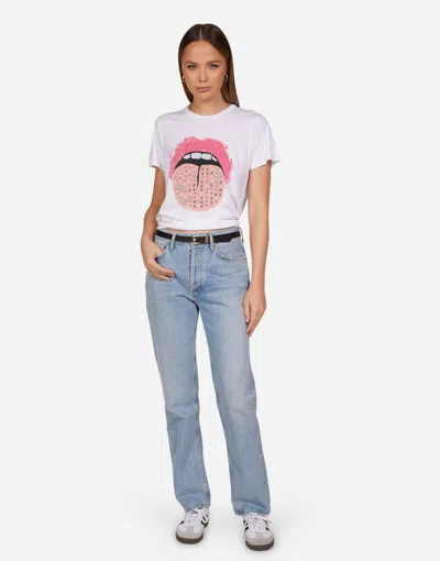 Lauren Moshi Wolf Vintage Stud Tongue In White
