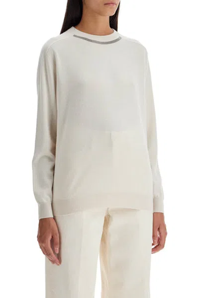 Shop Brunello Cucinelli Cashmere Crewneck Pullover In Neutro