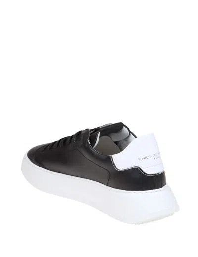 Shop Philippe Model Leather Sneakers In Black /white