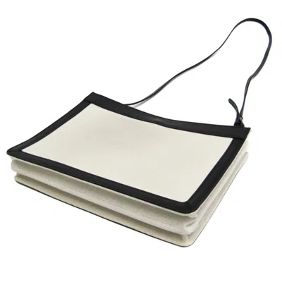 Pre-owned Balenciaga Navy Pouch White Canvas Shoulder Bag ()
