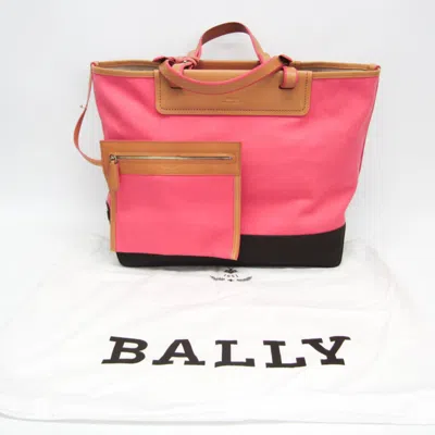 Pre-owned Bally Pink Canvas Tote Bag ()