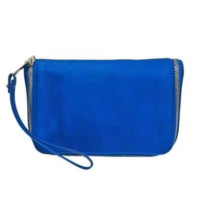 Pre-owned Bottega Veneta Blue Leather Clutch Bag ()