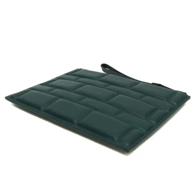 Pre-owned Bottega Veneta Bloc Turquoise Leather Clutch Bag ()