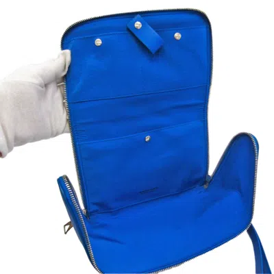 Pre-owned Bottega Veneta Blue Leather Clutch Bag ()