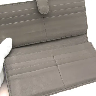 Pre-owned Bottega Veneta Intrecciato Grey Leather Wallet  ()