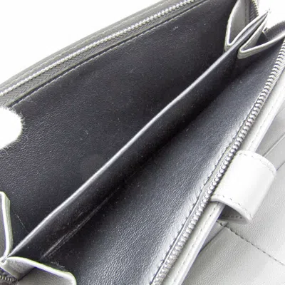 Pre-owned Bottega Veneta Intrecciato Grey Leather Wallet  ()