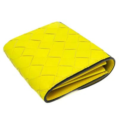 Pre-owned Bottega Veneta Intrecciato Yellow Leather Wallet  ()