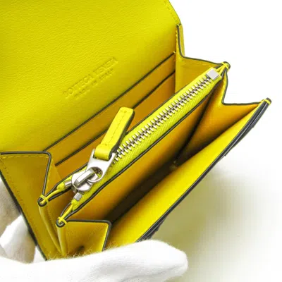 Pre-owned Bottega Veneta Intrecciato Yellow Leather Wallet  ()