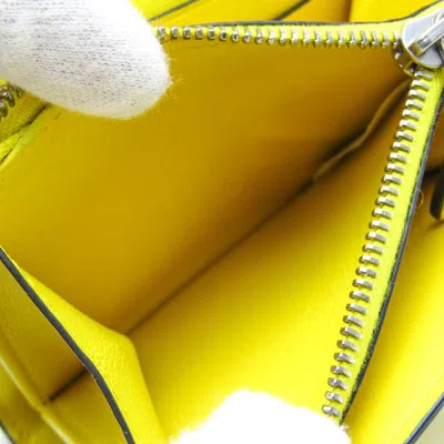 Pre-owned Bottega Veneta Intrecciato Yellow Leather Wallet  ()