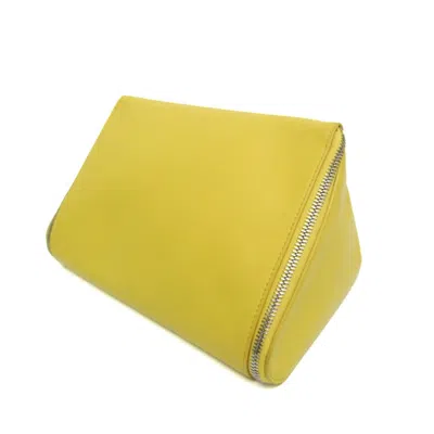 Pre-owned Bottega Veneta Organizer Yellow Leather Clutch Bag ()