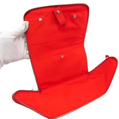 Pre-owned Bottega Veneta Organizer Red Leather Clutch Bag ()