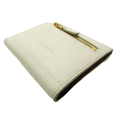 Pre-owned Bottega Veneta Palmerato White Leather Wallet  ()