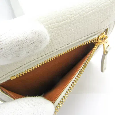 Pre-owned Bottega Veneta Palmerato White Leather Wallet  ()