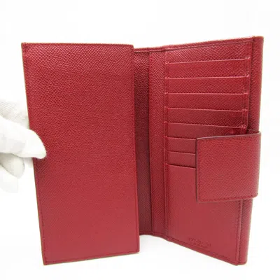 Pre-owned Bulgari Bvlgari Bvlgari Burgundy Leather Wallet  ()