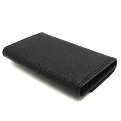Pre-owned Bulgari Logo Black Leather Wallet  ()