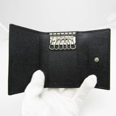 Pre-owned Bulgari Logo Black Leather Wallet  ()