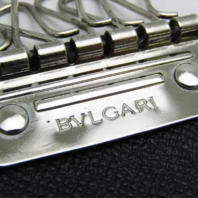 Pre-owned Bulgari Logo Black Leather Wallet  ()