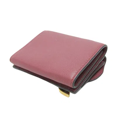 Pre-owned Dior Saddle Pink Leather Wallet  ()