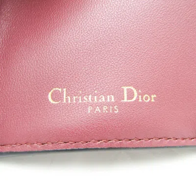 Pre-owned Dior Saddle Pink Leather Wallet  ()