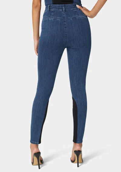 Bebe High Waist Pdr Combo Skinny Leg Jeans In True Blue Wash,black