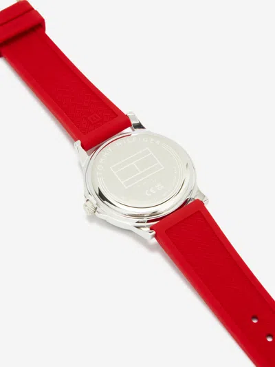 Tommy Hilfiger Boys Logo Strap Watch In Red