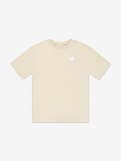 New Balance Boys Jersey Small Logo T-shirt In Beige