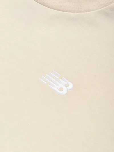 New Balance Boys Jersey Small Logo T-shirt In Beige