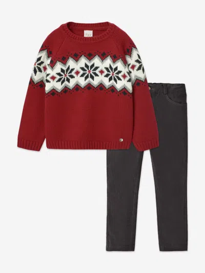 Paz Rodriguez Fair Isle-knit Sweater In Red