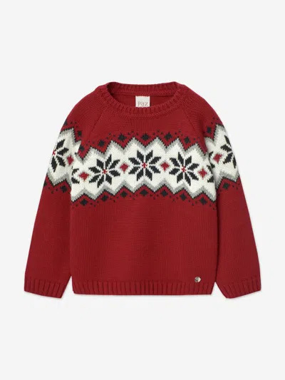 Paz Rodriguez Fair Isle-knit Sweater In Red