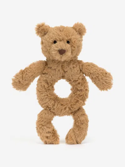 Jellycat Bartholomew Bear Ring Rattle In Brown