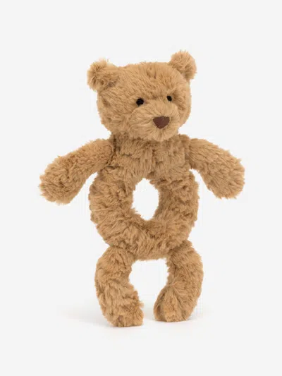 Jellycat Bartholomew Bear Ring Rattle In Brown
