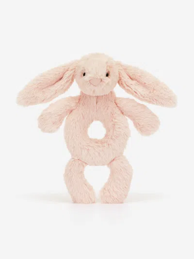 Jellycat Bashful Blush Bunny Ring Rattle In Pink