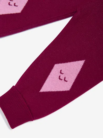 The Bonnie Mob Girls Fern Cabin Knit Joggers In Purple