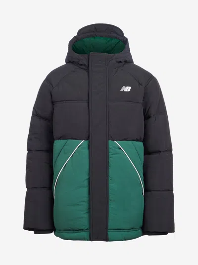 New Balance Boys Raglan Puffer Jacket In Black