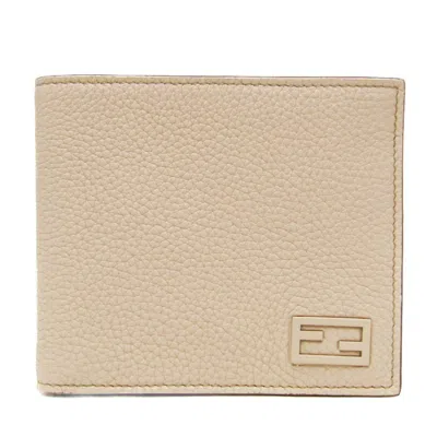 Pre-owned Fendi Ff Beige Leather Wallet  ()