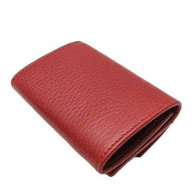 Pre-owned Gucci Marmont Red Leather Wallet  ()
