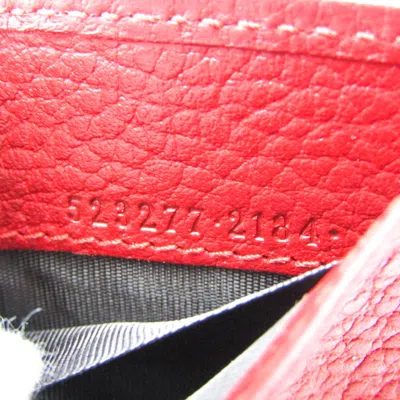 Pre-owned Gucci Marmont Red Leather Wallet  ()