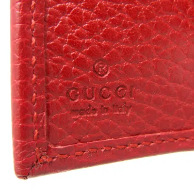 Pre-owned Gucci Marmont Red Leather Wallet  ()