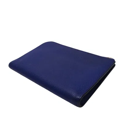 Pre-owned Hermes Hermès Remix Duo Blue Leather Wallet  ()