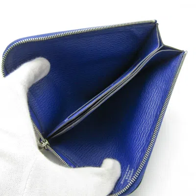 Pre-owned Hermes Hermès Remix Duo Blue Leather Wallet  ()