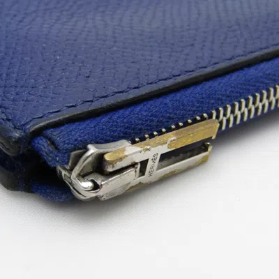 Pre-owned Hermes Hermès Remix Duo Blue Leather Wallet  ()