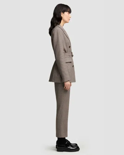 Argent Plaid Houndstooth Trouser In Cream/brown Multi