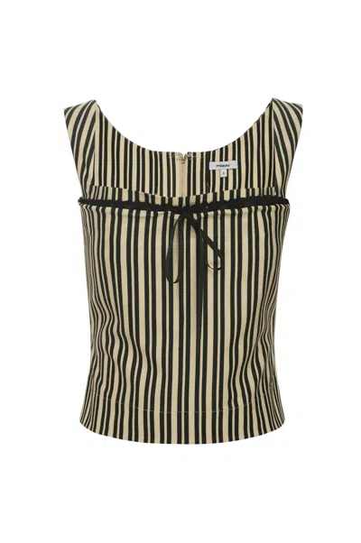 Fw24 Laced Imogene Corset In Cream Stripe