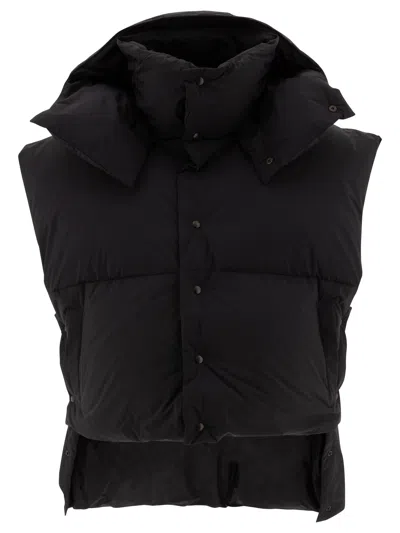 Alaïa Oversize Asymmetric Down Vest Jackets Black