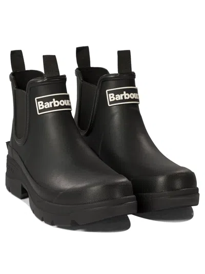 Barbour Halton Womens Chelsea Wellies In Black