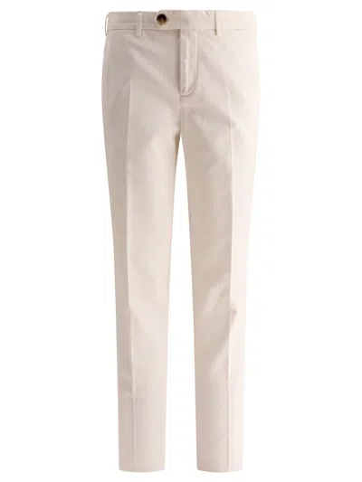 Shop Brunello Cucinelli Garment Dyed Trousers In Twisted Cotton Gabardine