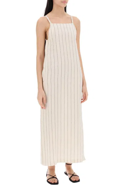 Shop Loulou Studio "striped Sleeveless Dress Et In White