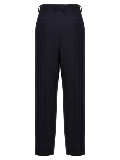 Shop Alberto Biani Front Pleat Pants In Blue